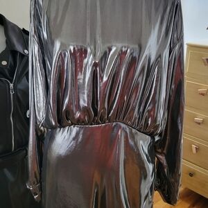 Zara Metallic Foil Dress